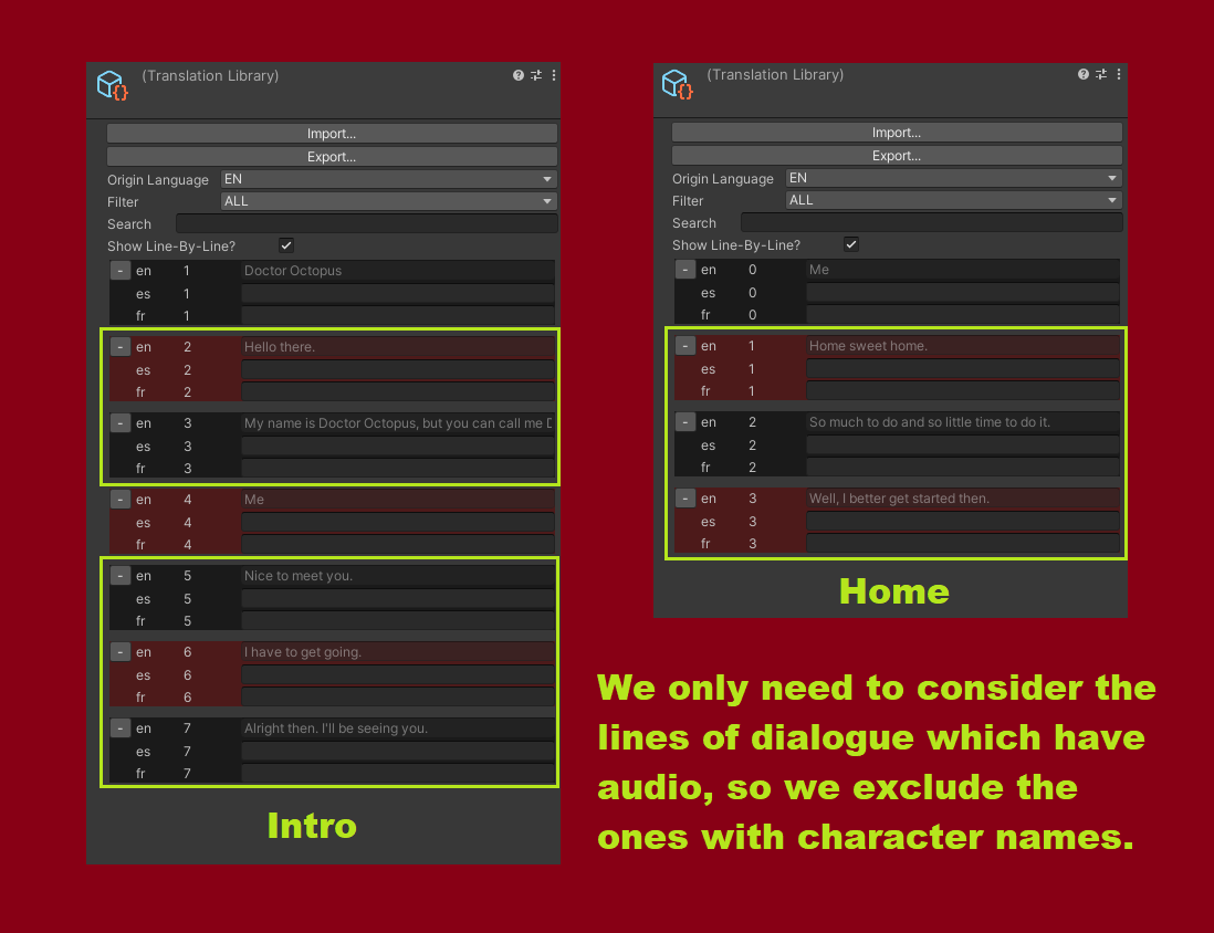 Audio Localization Example Translation Libraries